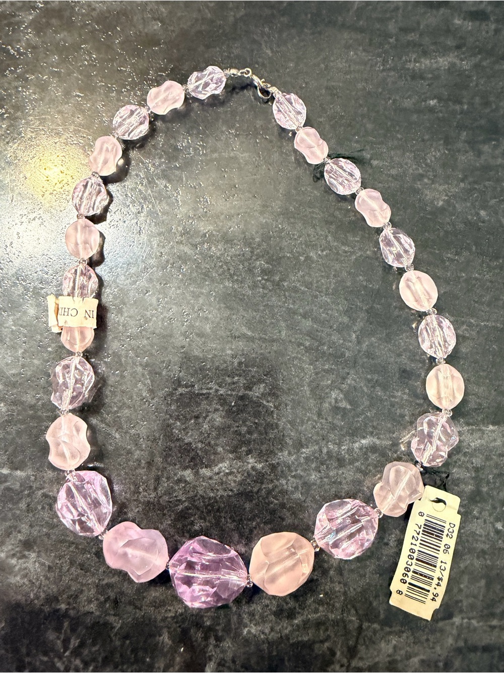 Delicate Pink Faceted Bead Necklace - Elegant Women's Jewelry